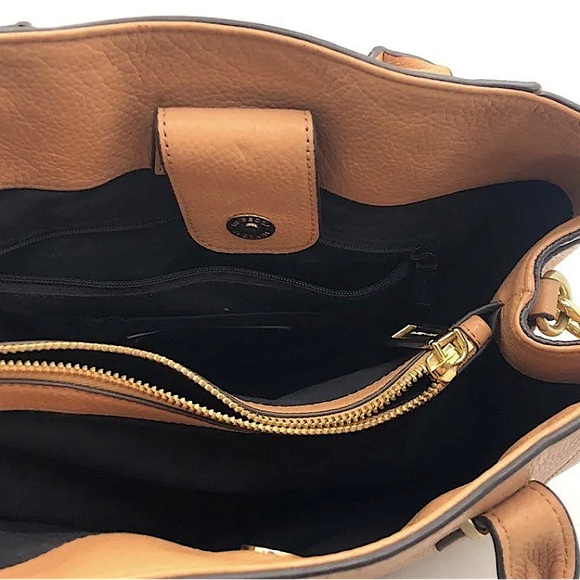 Rebecca Minkoff Peach Tan Pebbled Leather Satchel Bag Purse 🌺🌺 - Picture 7 of 15